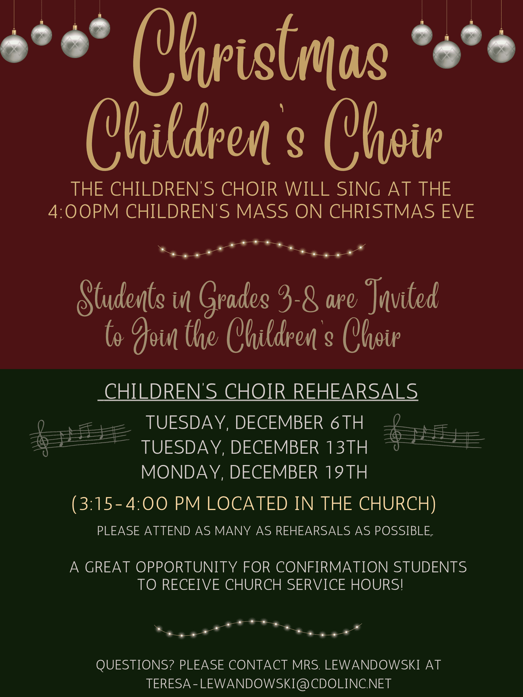 Calling Children in Grades 38 — Join the Children’s Christmas Choir